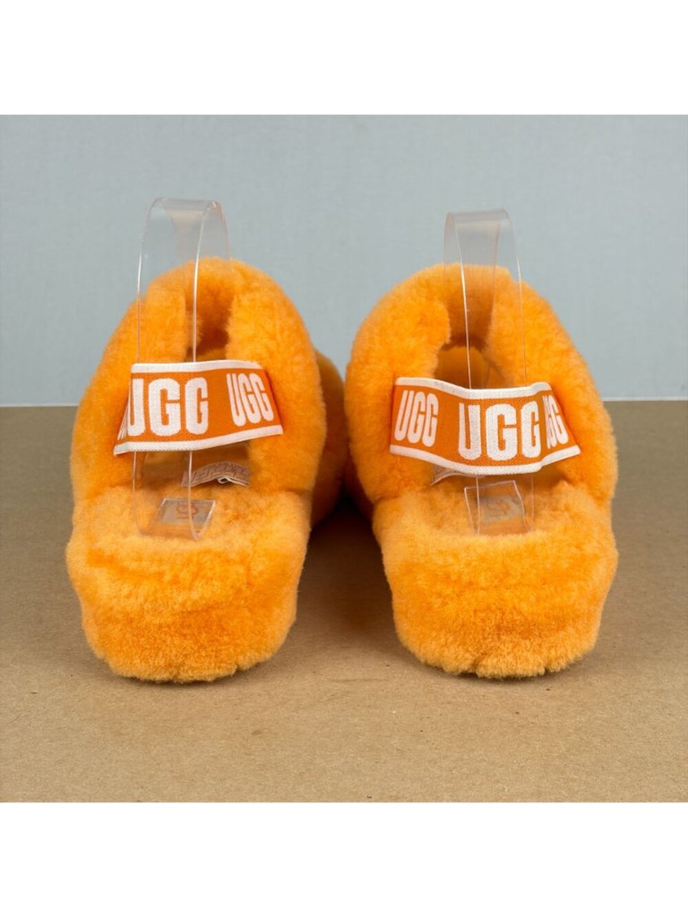 UGG Oh Yeah Slingback Slippers Womens 7 Orange Sheepskin Casual Comfort - Picture 4 of 9